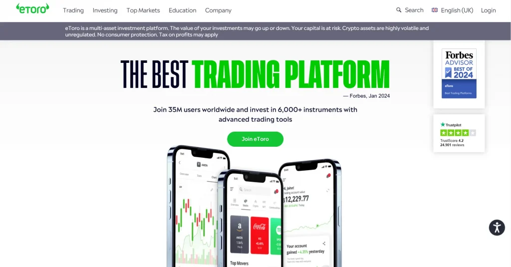 etoro homepage